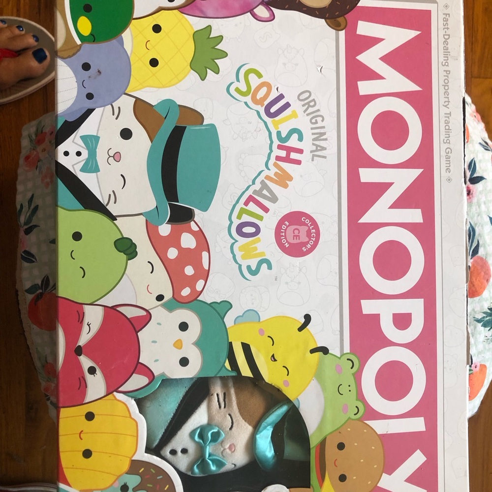 Monopoly Original Squishmallows Kids Game - Pink & Multicolor